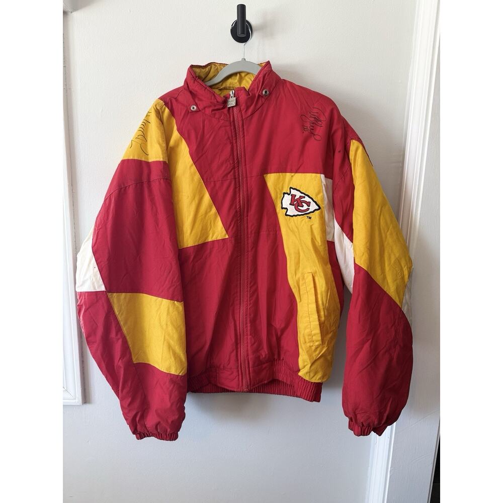 Kansas City Chiefs Logo Game Day NFL Coat With 9 Autographs Men’s XL